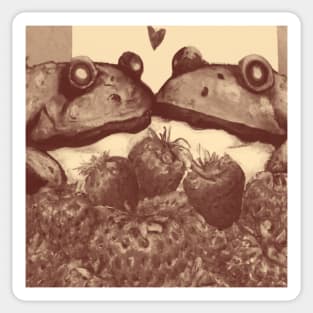 vintage valentine frogs Sticker